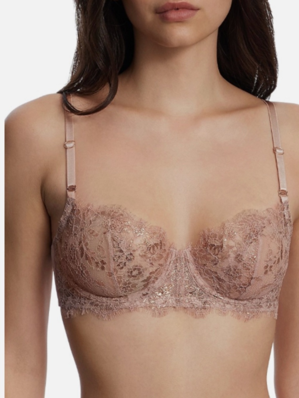 Skarlett Blue Entice Lace Balconette Bra In Romance/Rose Size 34DDD NWT